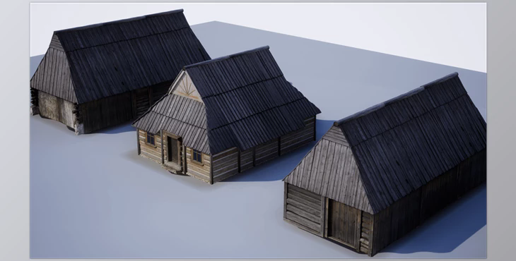 Unreal engine - Wooden Modular House Props V5.0+