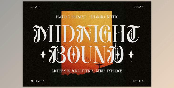 Midnight Bound - Blackletter x Serif Creative Market - 285674359