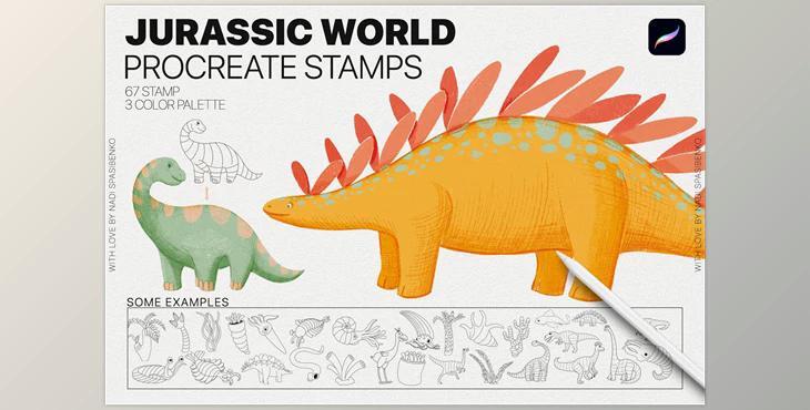 Jurassic World Procreate Stamp