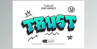 Trust Text Effect Graffiti Style - 91978028