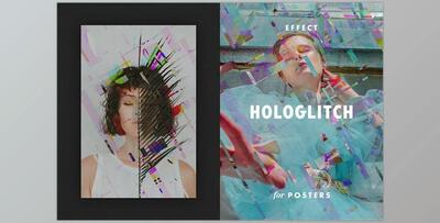 Hologlitch Effect for Posters CreativeMarket - 7167698