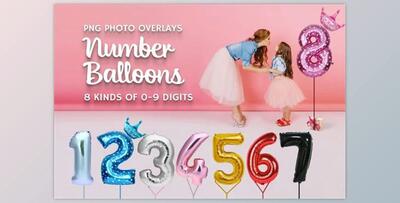 80 Number Balloons Photo Overlays CreativeMarket-5224487 (PNG, PDF, ATN)