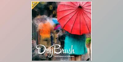 Dry Brush CS6+ Photoshop Action GraphicRiver-30290963 (ABR, ATN)