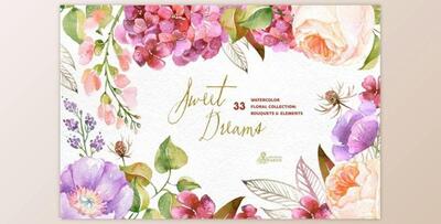 Sweet Dreams. Floral Collection By OctopusArtis (PNG, JPG)