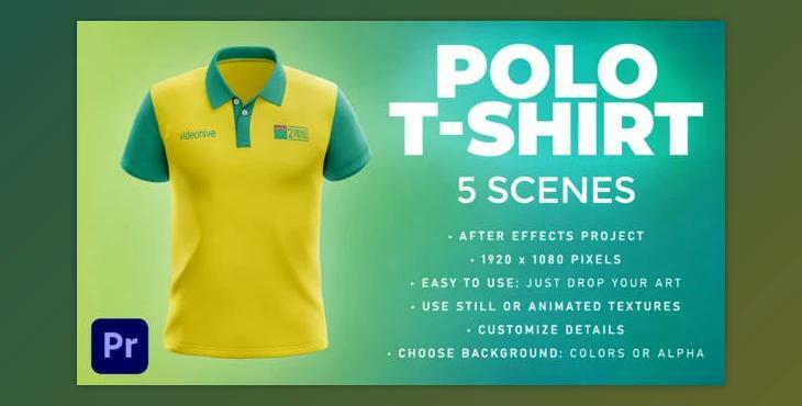 Polo T-shirt - 5 Scenes Mockup Template - Animated Mockup PREMIERE (Videohive 33877905) - PR Project
