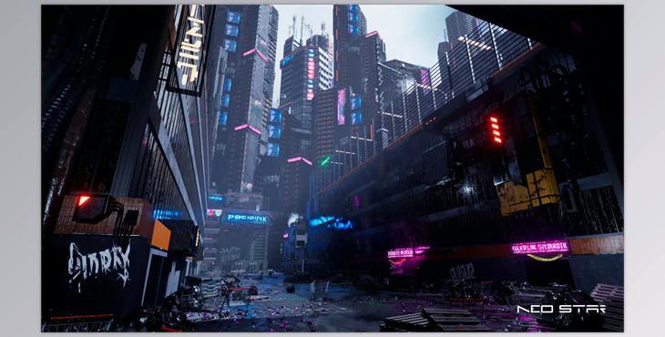 Unreal Engine - Cyberpunk Outskirts v5.1