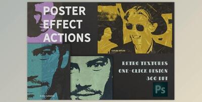 Poster Retro Color Effect Photoshop CreativeMarket-4889884 (ATN, ABR)