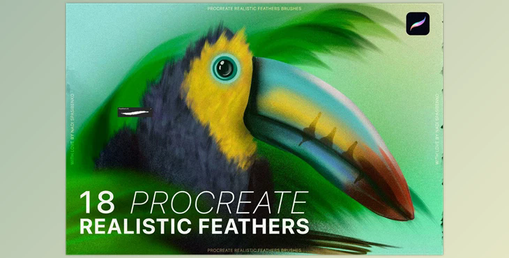 Procreate Realistic Feather Brushes – CreativeMarket 6802309