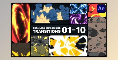 Seamless Explosions Transitions for After Effects (Videohive 46868067) - AE Project