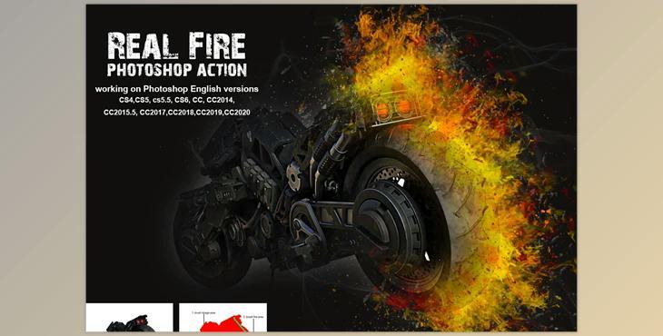 Real Fire Photoshop Action CreativeMarket-5265414