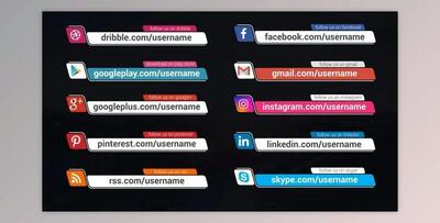 Social Media Lower Thirds (Videohive 44659126) - AE Project