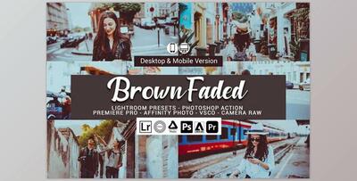 Brown Faded Lightroom Presets CreativeMarket-5156480 (XMP, Lrtemplate, DNG, PS)