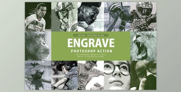 Engrave Photoshop Action
