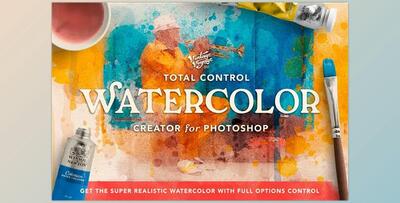 Total Watercolor Creator CreativeMarket-5652304 (PSD, ABR, PDF, GRD)