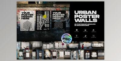Urban Poster Wall Mockups CreativeMarket - 5013944