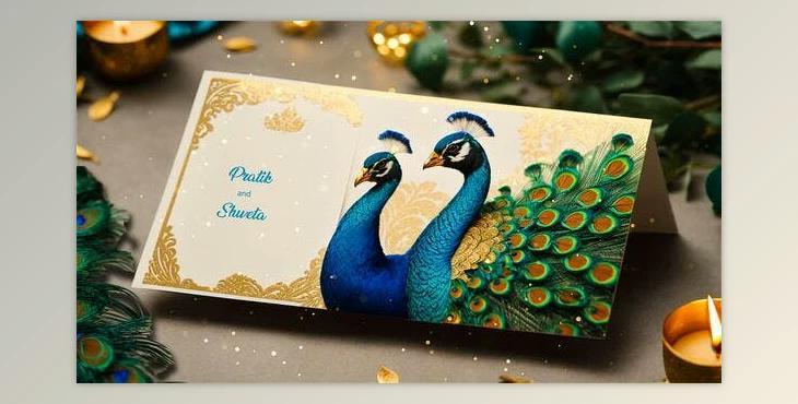 Peacock Theme Wedding Invitation 3D Design Slideshow (Videohive 49920911) - AE Project