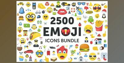 2500 Emoji Icons Bundle - PS (CreativeMarket - 2065490)