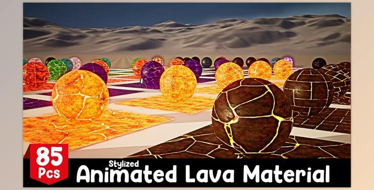 Unreal Engine - Stylized Animated Lava Material Pack 85 Pcs