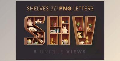 Cabinet Shelves - 3D Lettering - 6791684