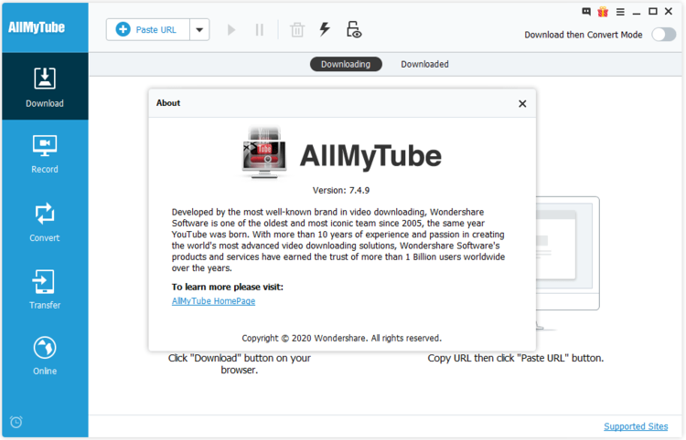 Wondershare AllMyTube 7.4.9.2 + Portable / 7.4.8.1 macOS