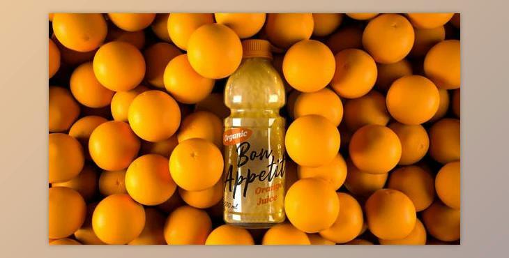 Orange Juice Bottle Label Mockup 4K (Videohive 30169025) - AE Project