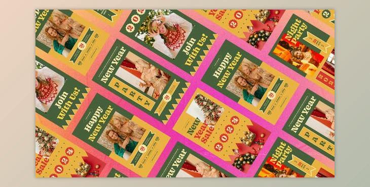 New Year Retro Stories (Videohive 50071009) - AE Project