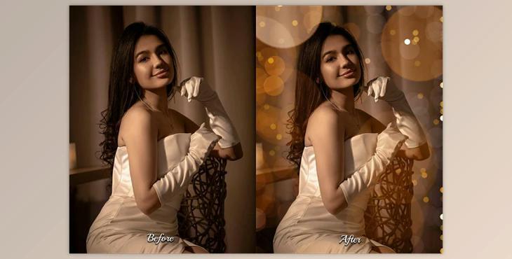 64 Christmas Bokeh Light Photo Overlays