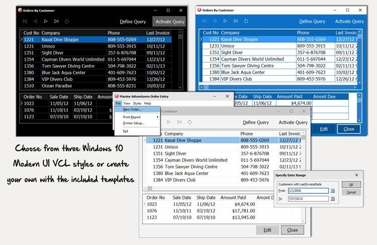 Delphistyles VCL-FMX / FMX Ubuntu / WinModern / Manatee / Waikawa