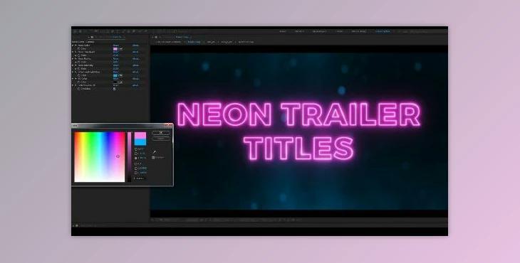 Neon Trailer Titles (Motionarray 875441) - AE Project