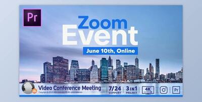 Video Conference Online Zoom Meeting (Videohive 32173370) - PR Project