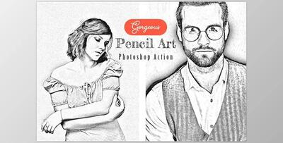 Creativemarket - Gorgeous Pencil Art Photoshop Action