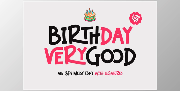 Birthday Verygood - All Caps Display Font