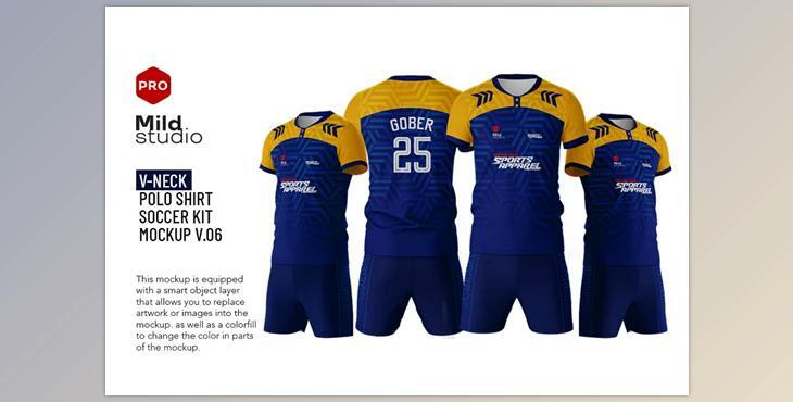 V Neck Polo Shirt Mockup v.06 CreativeMarket - 7461343