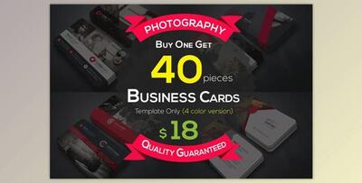 40 Photography Business Cards Bundle