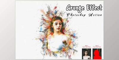 Grunge Effect Photoshop Action CreativeMarket - 7483092