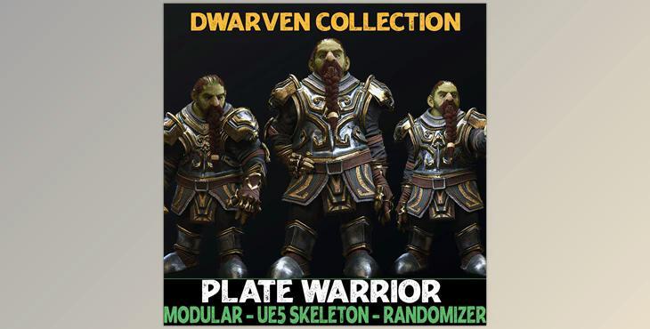 Unreal Engine - Characters Plate Warrior - Male Dwarfs - Fantasy Dwarf Collection v5.1