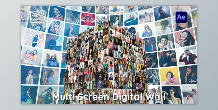 Multi Screen Digital Wall (Videohive 46235534) - AE Project