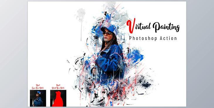 Virtual Painting Photoshop Action CreativeMarket - 7232175