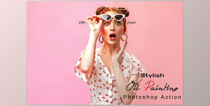 Stylish Oil Painting Photoshop Action CreativeMarket - 7451288