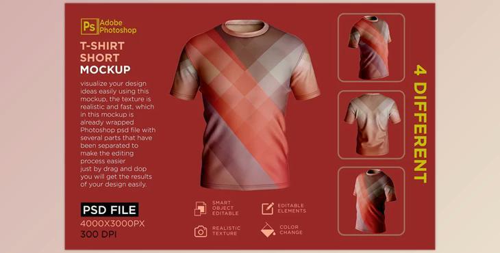 Men’s T-Shirt Short Mockup CreativeMarket - 7162109