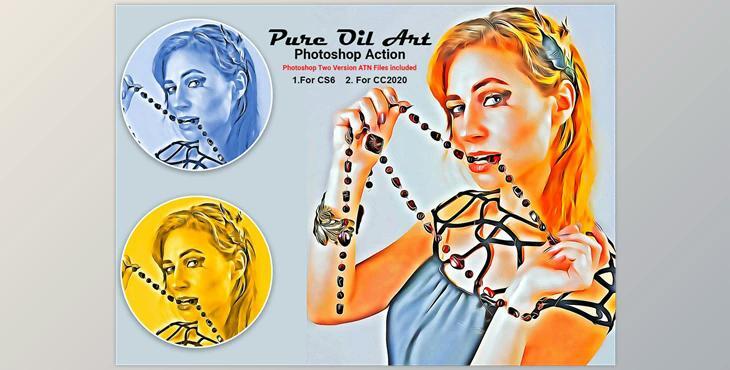 Pure Oil Art Photoshop Action CreativeMarket-5323610 (ATN)