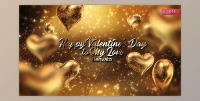 Golden Hearts Valentines Greeting (Videohive 25573896) - AE Project