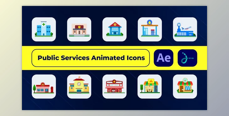 Public Services Animated Icons (Videohive 49998984) - AE Project