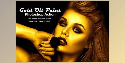 Gold Oil Paint Photoshop Action CreativeMarket-5268701
