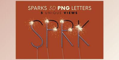 Sparks – 3D Lettering CreativeMarket - 7824347