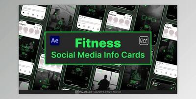 Fitness Social Media Info Cards For After Effects (Videohive 50360068) - AE Project