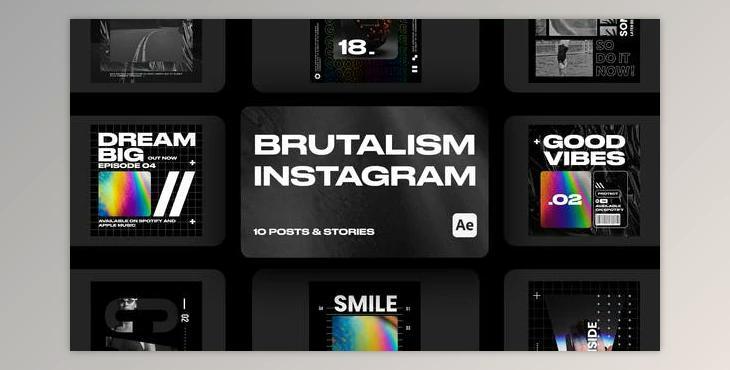 Brutalism Style Instagram Posts & Stories for After Effects (Videohive 50222476) - AE Project