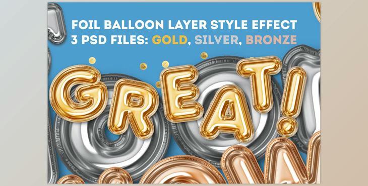 Foil Balloon Layer Style Effect CreativeMarket-5654159 (PSD)