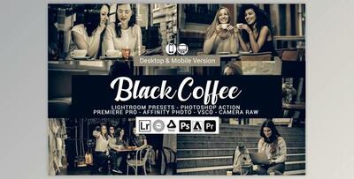 Black Coffee Lightroom Presets CreativeMarket-5155800 (XMP, LRTEMPLATE, DNG, PS)
