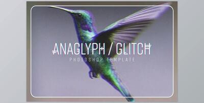 Anaglyph/Glitch Photoshop Template CreativeMarket-5794468 (PSD)